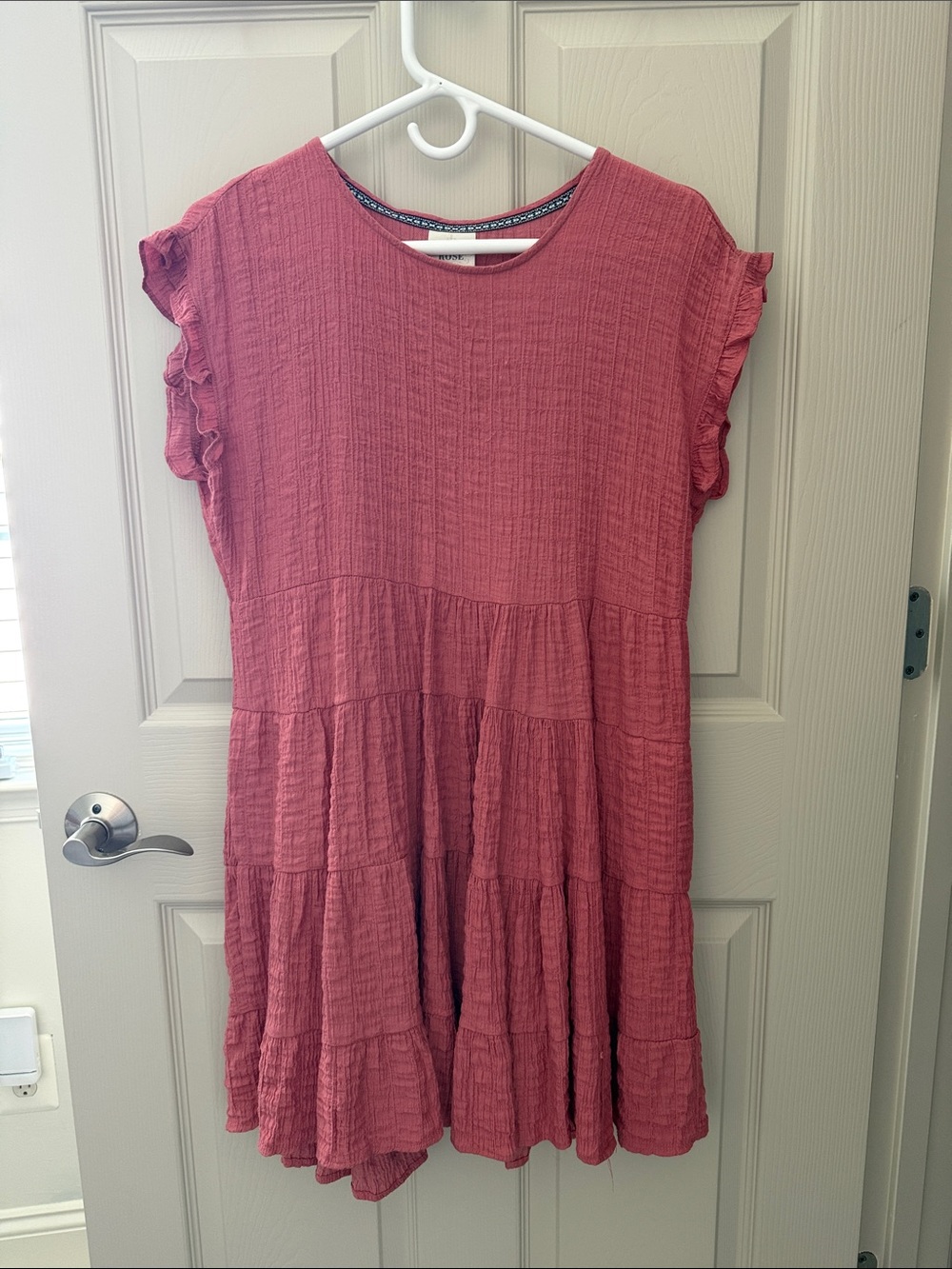 Knox Rose Rosewood Textured Ruffle Dress